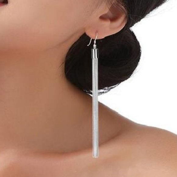 NEW 925 Sterling Silver Tassel Chain Drop Earrings - Picture 2 of 11